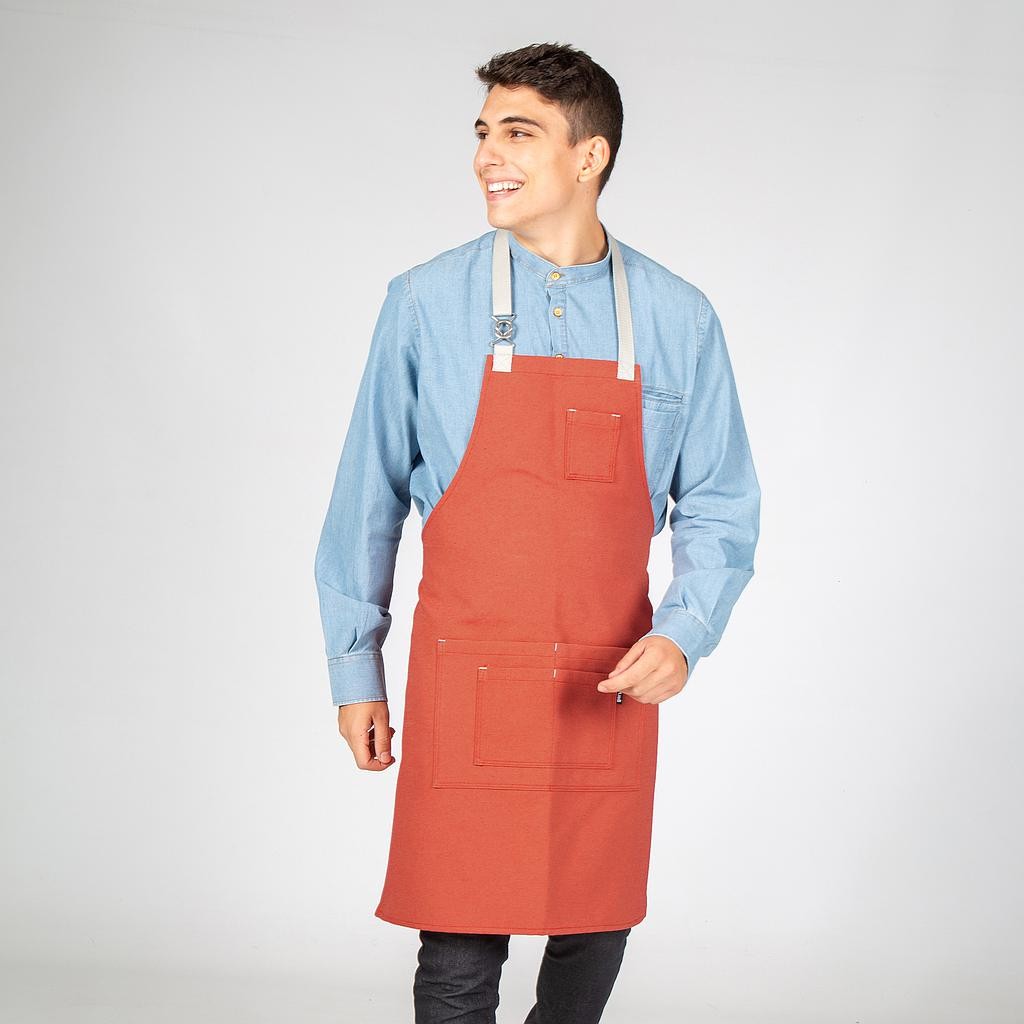 Delantal con peto hebilla enlazada 80x68 cm