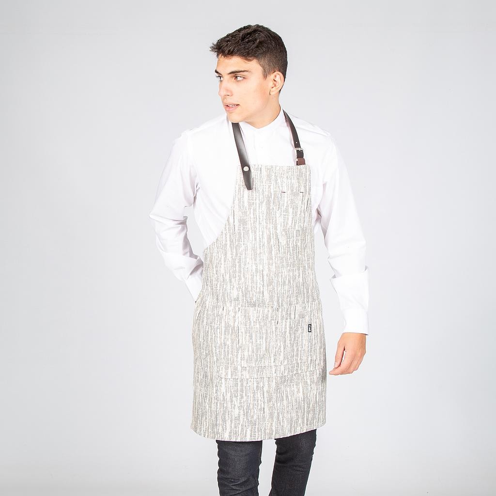 Delantal con peto tejido marmolado 80x66 cm