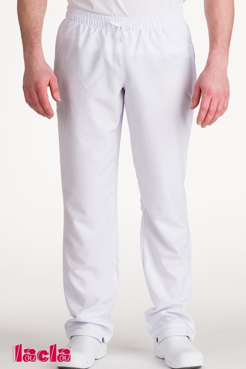 Pantalón básico goma cintura Bolsillo trasero color blanco
