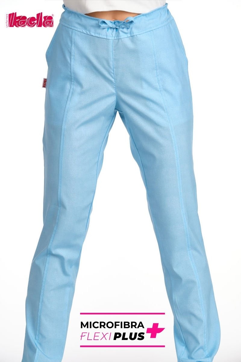 Pantalón básico con goma en cintura trasera "Bolsillos laterales" color azul
