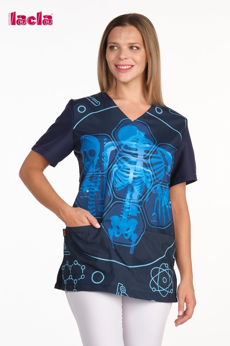 Casaca sanidad Unisex cuello pico MC Rayos-X
