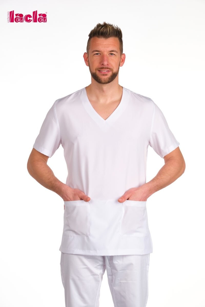 Casaca pijama Unisex. cuello pico y MC. Estampado Alas colorines.