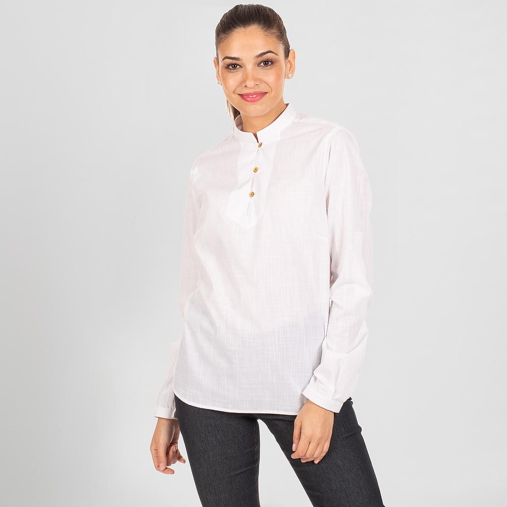 Camisa mujer falso lino flora