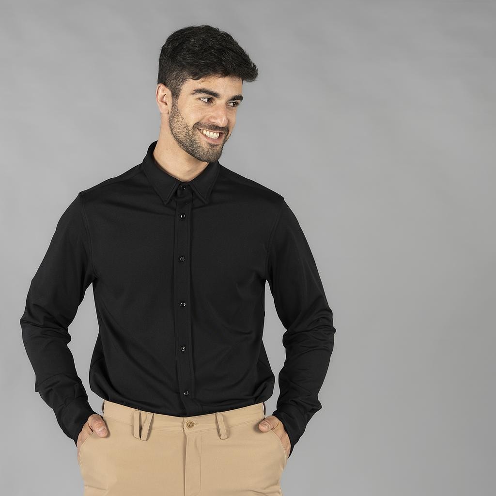 Camisa hombre interlock cuello camisero luzon