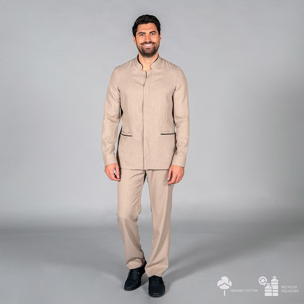 Pantalon hombre tejido reciclado arena