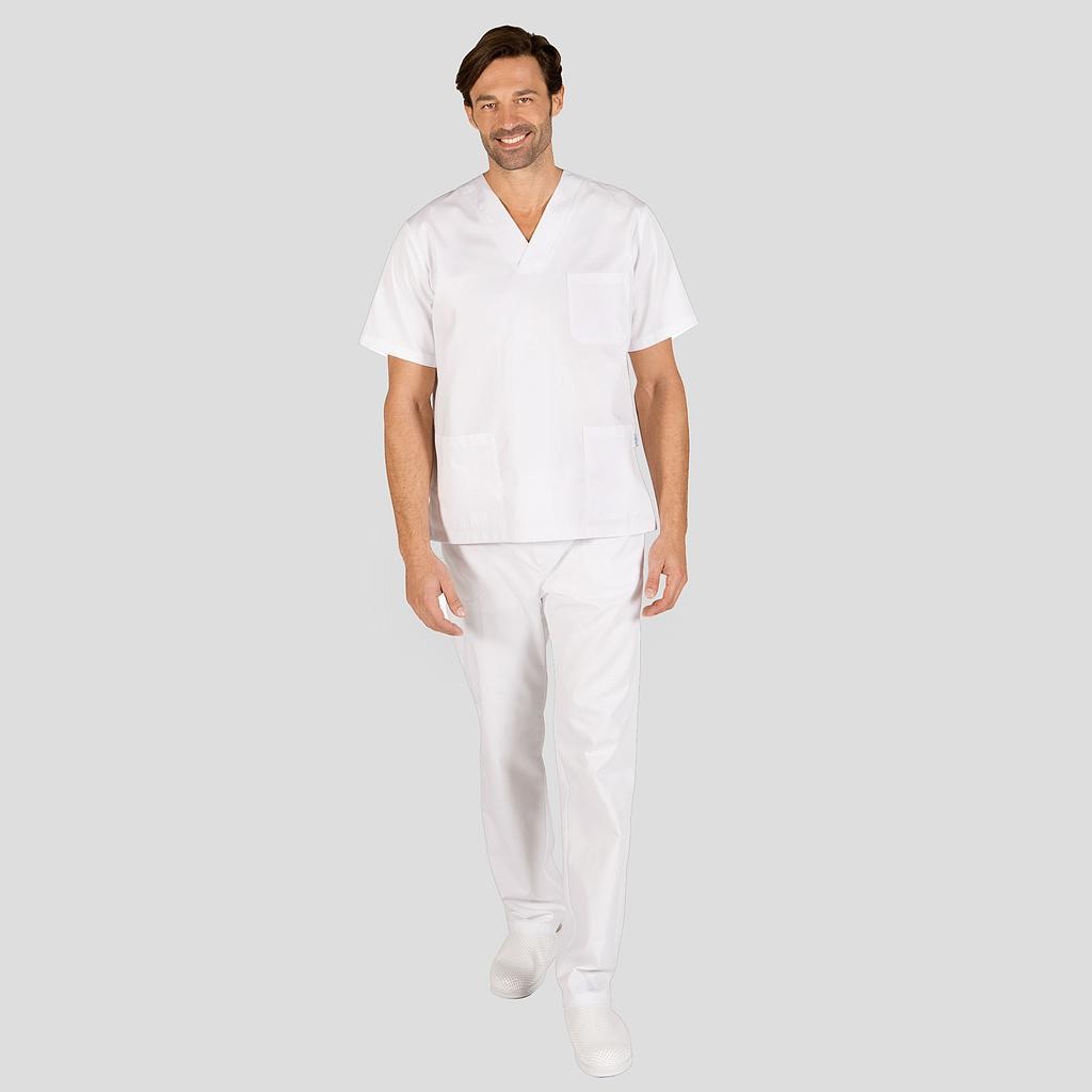 Conjunto unisex pico sarga blanca