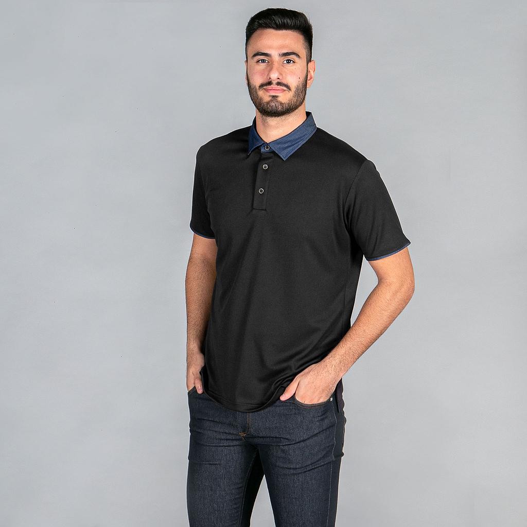 Polo hombre cuello camisero tejano "red line"