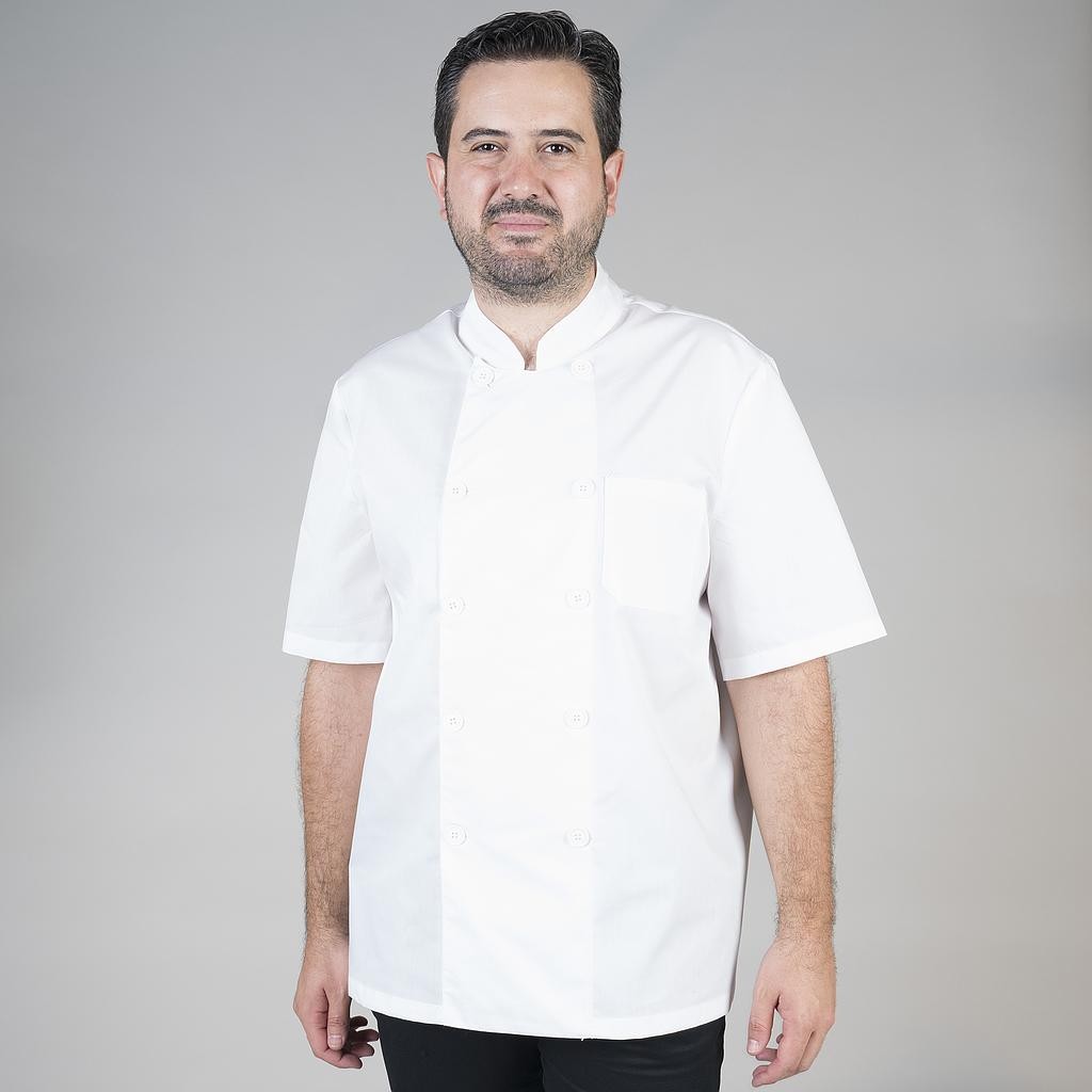 Chaqueta unisex popelin fino blanco m/c