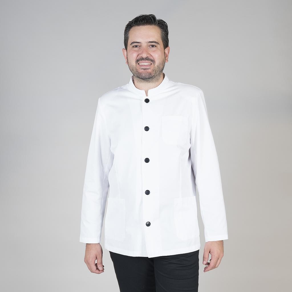 Chaqueta hombre cuello mao blanca