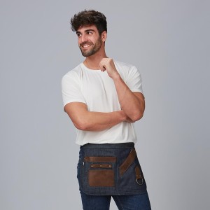 Delantal corto vaquero y piel