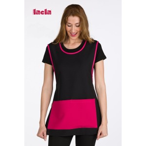 Estola ajustada básica con bolsillo color negro fucsia