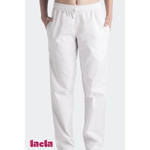 Pantalón clásico con goma y cordón en cintura. Bolsillos laterales