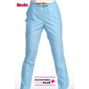 Pantalón básico con goma en cintura trasera "Bolsillos laterales" color azul