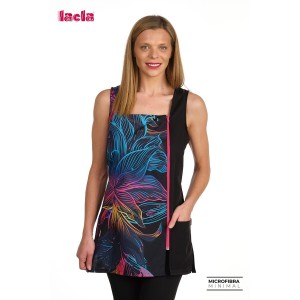 Casaca elegante de tirantes anchos. ideal para llevar sin camiseta. EST. FLORES.