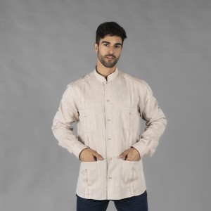 Guayabera hombre cuello mao borneo