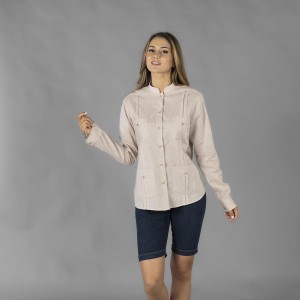 Guayabera mujer cuello mao isabela