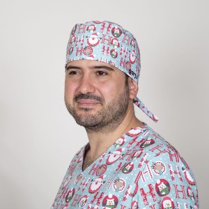 Gorro cirujano tiras navidad santas