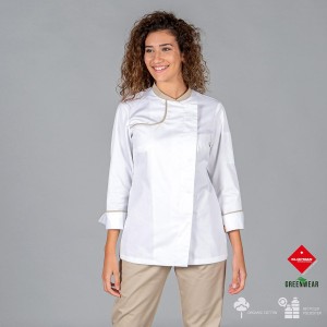 Chaqueta cocina mujer anaya tejido reciclado y organico klopman