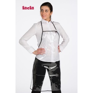 Delantal mediano transparente con peto