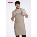 Delantal mediano con peto y bolsillos color beige