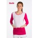 Estola ajustada básica con bolsillo color blanco fucsia