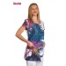 Casaca elegante de cuello mao. MMN. Estampado FLORES.